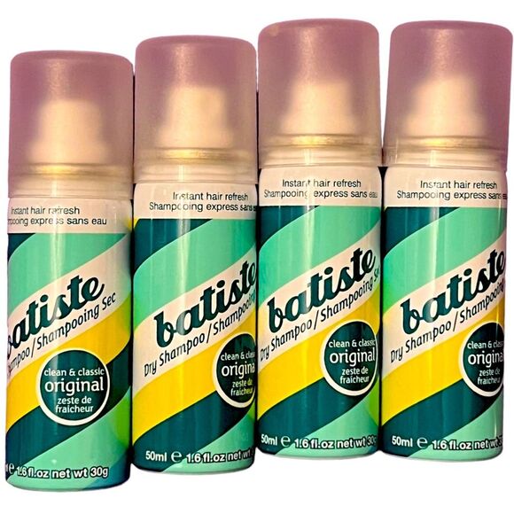 BATISTE ORIGINAL DRY SHAMPOO Travel Size1.6 oz 30g Set of 4 New with Lids - Picture 1 of 5
